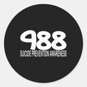 988 Suicide Prevention Hotline Health Mental Aware Classic Round Sticker
