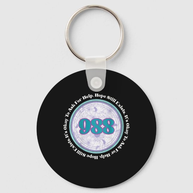 988 Suicide Prevention It's Okay To Ask For Help B Key Ring (Front)