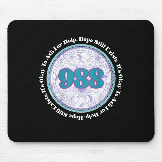 988 Suicide Prevention It's Okay To Ask For Help B Mouse Pad (Front)