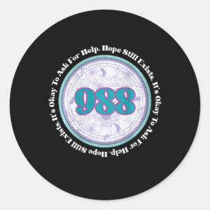 988 Suicide Prevention It's Okay To Ask For Help C Classic Round Sticker