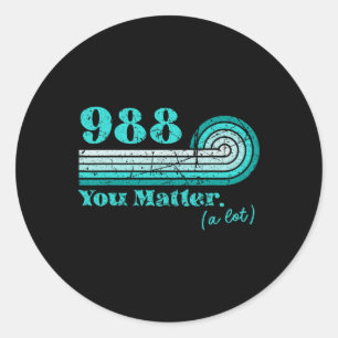 988 Suicide Prevention Mental Health Awareness Ret Classic Round Sticker