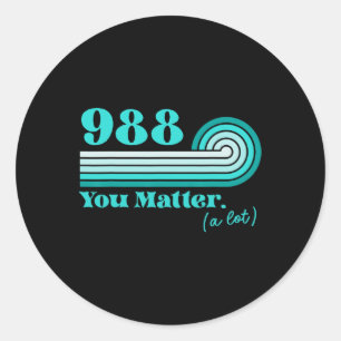 988 Suicide Prevention Mental Health Awareness Ret Classic Round Sticker