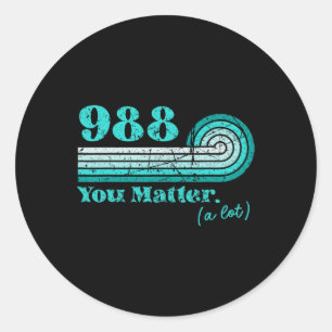 988 Suicide Prevention Mental Health Awareness Ret Classic Round Sticker