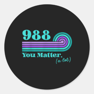 988 Suicide Prevention Mental Health Awareness Ret Classic Round Sticker