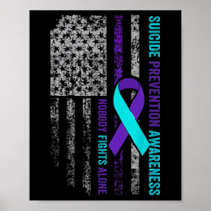 988suicide Prevention Awareness Usa Flag Nobody Fi Poster