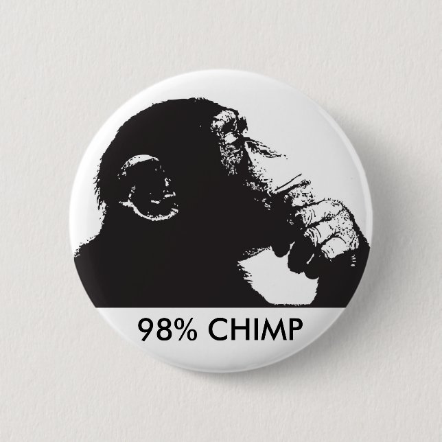 98% CHIMP 6 CM ROUND BADGE (Front)