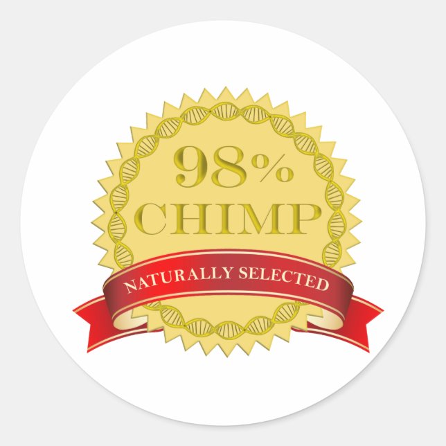 98% Chimp - Naturally Selected Classic Round Sticker (Front)