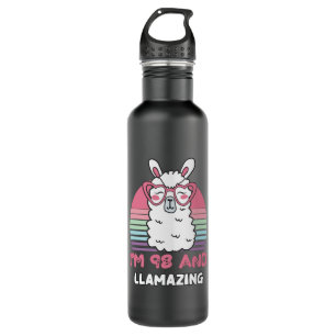 98th Birthday Llamazing Llama 98 Year Old Birthday 710 Ml Water Bottle