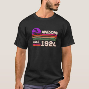 98th Birthday Men Women Awesome Since 1924   T-Shirt