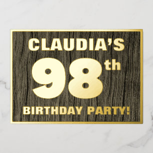 98th Birthday Party: Bold, Faux Wood Grain Pattern