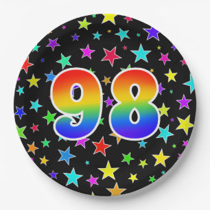 98th Event: Bold, Fun, Colourful Rainbow 98 Paper Plate