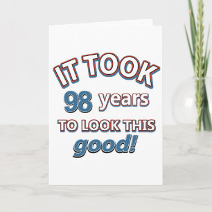 98th year old birthday designs card