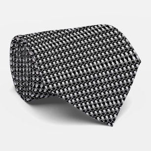 992614 BLACK WHITE SKULL CROSSBONES PIRATE GANG PA TIE