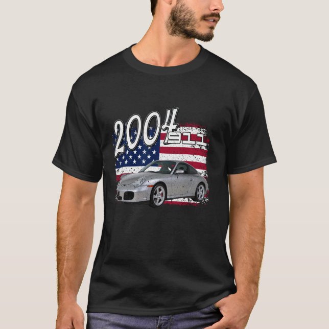 996 GT3 Turbo 2004 04 911 4th Of July American T-Shirt (Front)