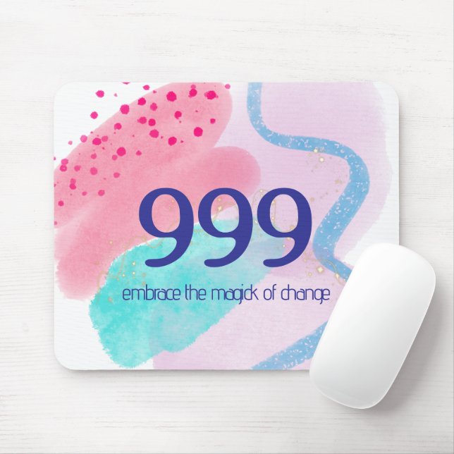 999 Angel Number Spiritual Rebirth Manifestation Mouse Pad (With Mouse)