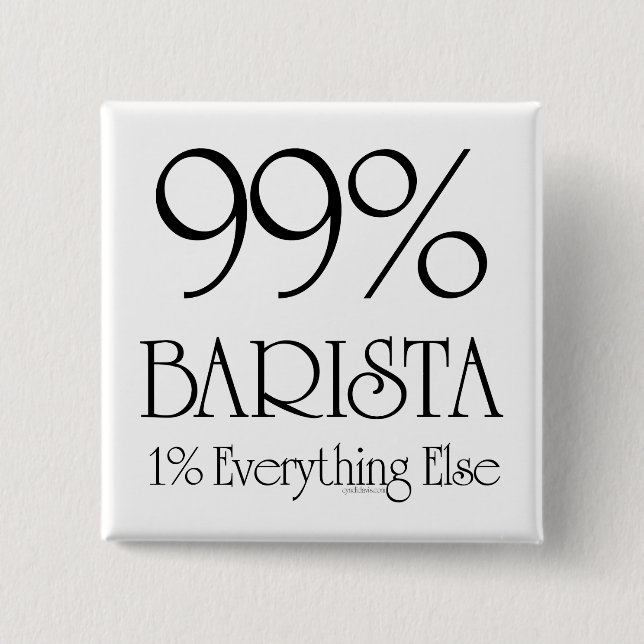99% Barista 15 Cm Square Badge (Front)