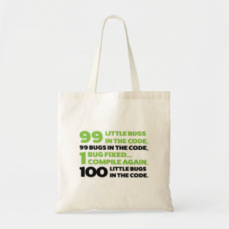 99 bugs in the code... tote bag