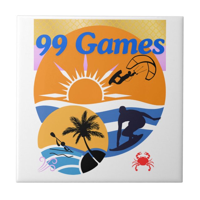 99 Games Of Summer Ceramic Tile (Front)