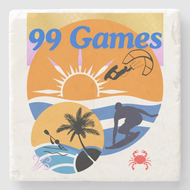 99 Games Of Summer Stone Coaster (Front)
