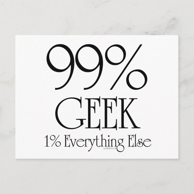 99% Geek Postcard (Front)