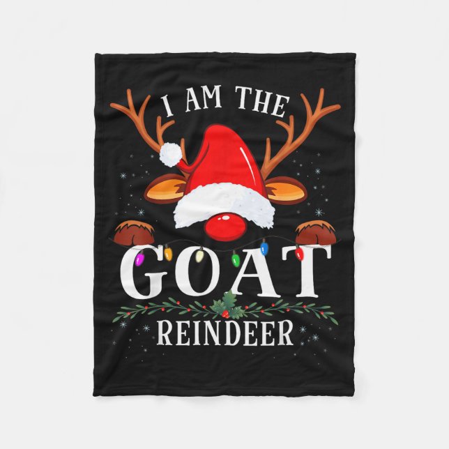 99 I Am The Goat Reindeer Christmas Family Uni-adu Fleece Blanket (Front)