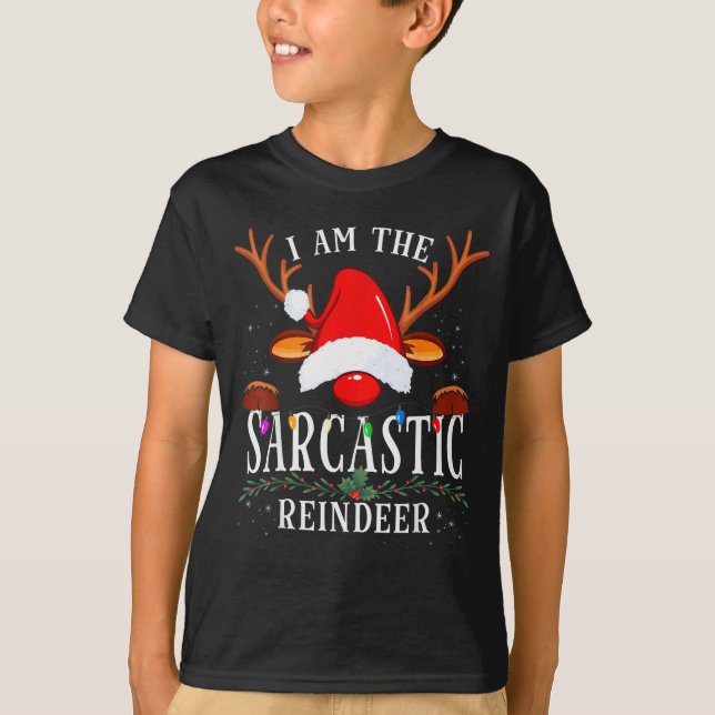 99 I Am The Sarcastic Reindeer Uni-adults Black Co T-Shirt (Front)
