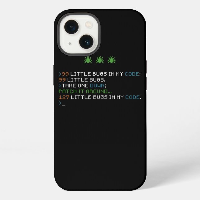 99 Little Bugs In My Code Coding Debugging Funny  iPhone Case (Back)