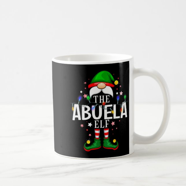 99 Matching Christmas Elf Family Pjs - Abuela Elf  Coffee Mug (Right)