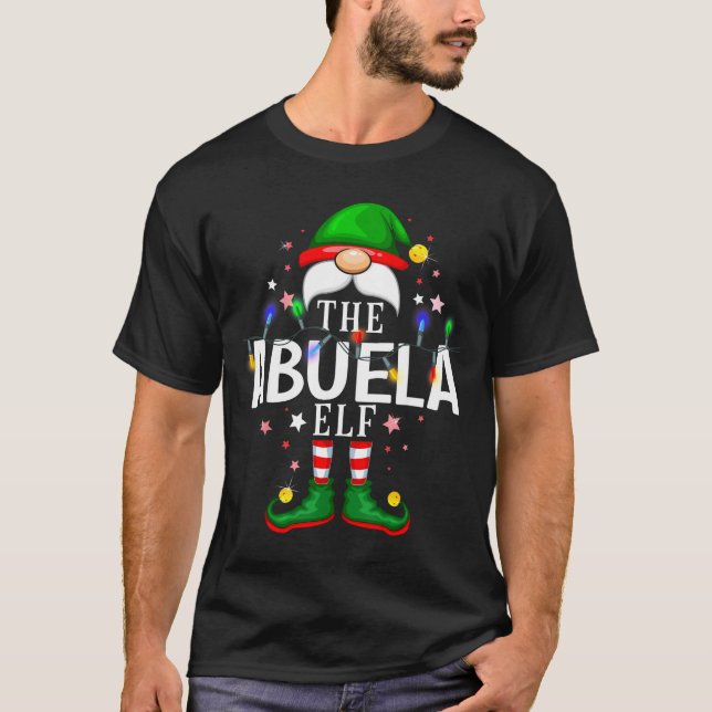 99 Matching Christmas Elf Family Pjs - Abuela Elf  T-Shirt (Front)