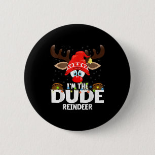 99 Matching Christmas Reindeer - Uni-adults, Black 6 Cm Round Badge