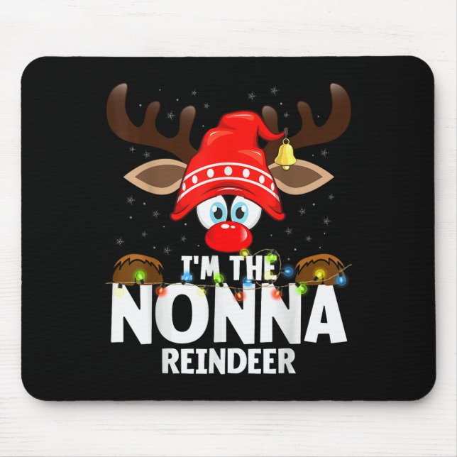 99 Matching Christmas Reindeer - Uni-adults, Black Mouse Pad (Front)