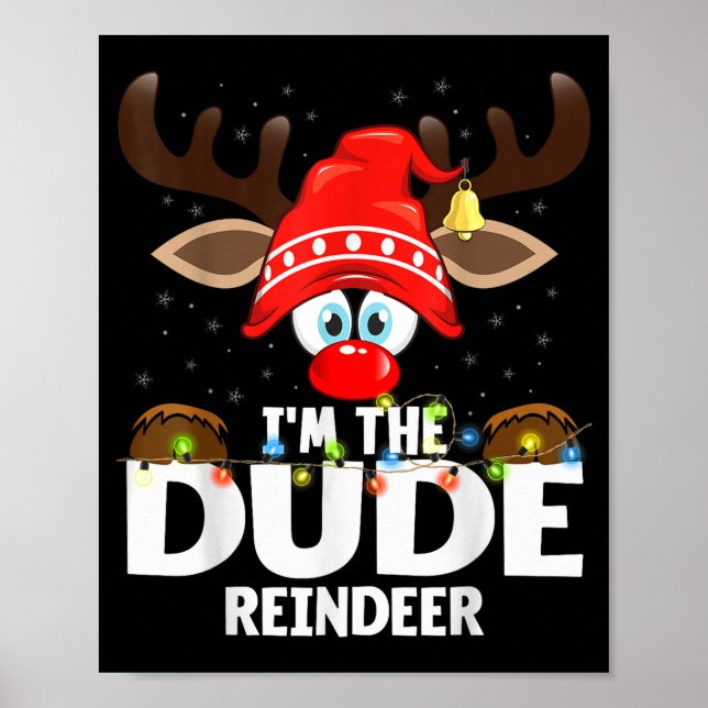 99 Matching Christmas Reindeer - Uni-adults, Black Poster (Front)