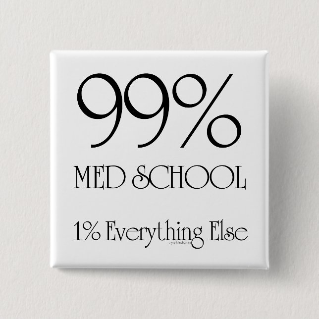 99% Med School 15 Cm Square Badge (Front)