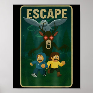 99 Nights Halloween Gamer Deer In The Forest Funny Poster
