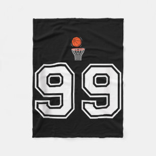 99 Number Basketball Style Vintage White Tank Top Fleece Blanket