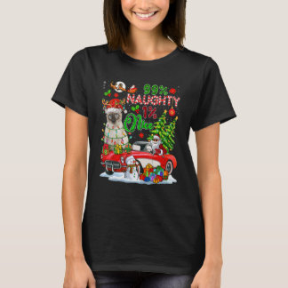 99 Percent Naughty 1 Nice Reindeer Cat With Santa  T-Shirt