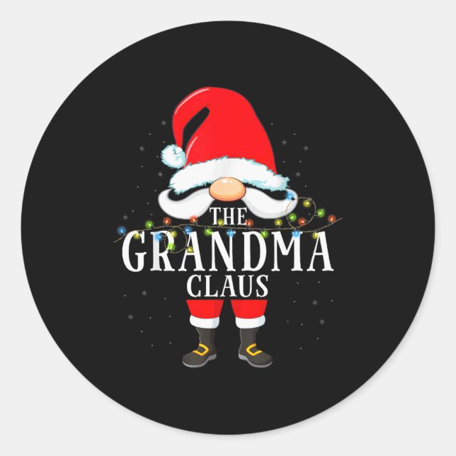 99 Santa Claus Matching Family Pajama Grandma Clau Classic Round Sticker (Front)