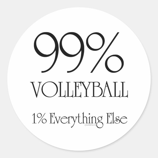 99% Volleyball Classic Round Sticker (Front)