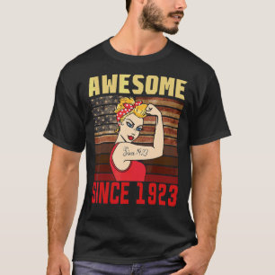 99 Year Old Awesome Since 1923 99th Birthday Wome T-Shirt