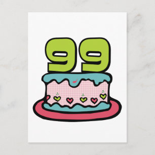 99 Year Old Birthday Cake Postcard