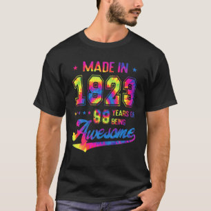 99 Year Old Gift Born In 1923 Tie Dye 99Th Birthda T-Shirt