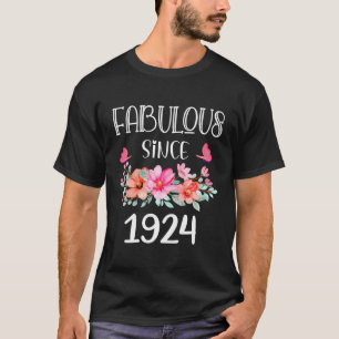 99 Years Old Fabulous Since 1924 Floral 99Th Birth T-Shirt