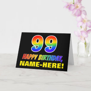99th Birthday: Bold, Fun, Simple, Rainbow 99 Card