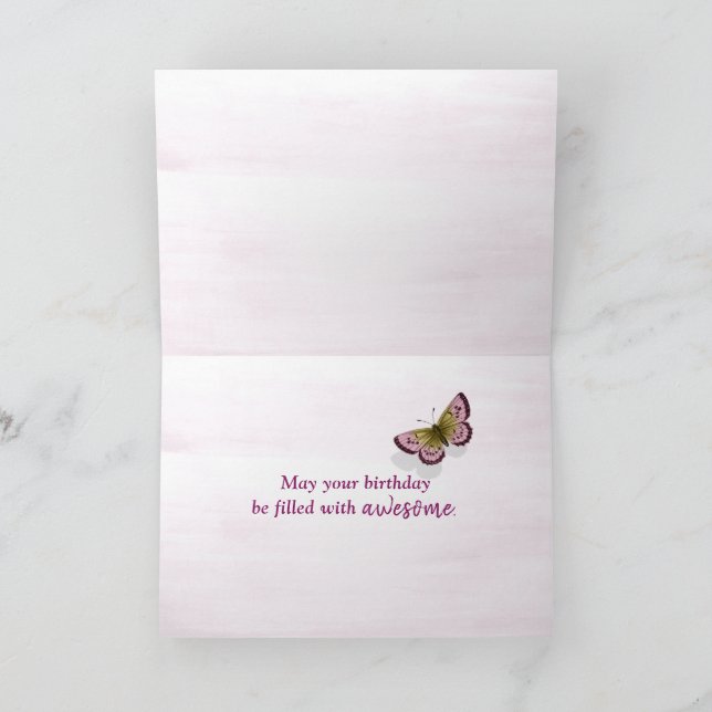 99th Birthday Butterfly on Cone Flower Card (Inside)