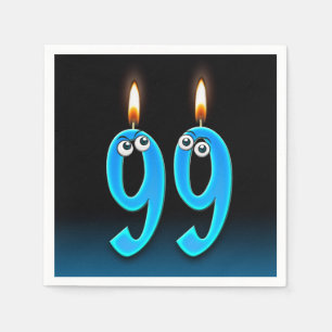 99th birthday candle with eyeballs napkin