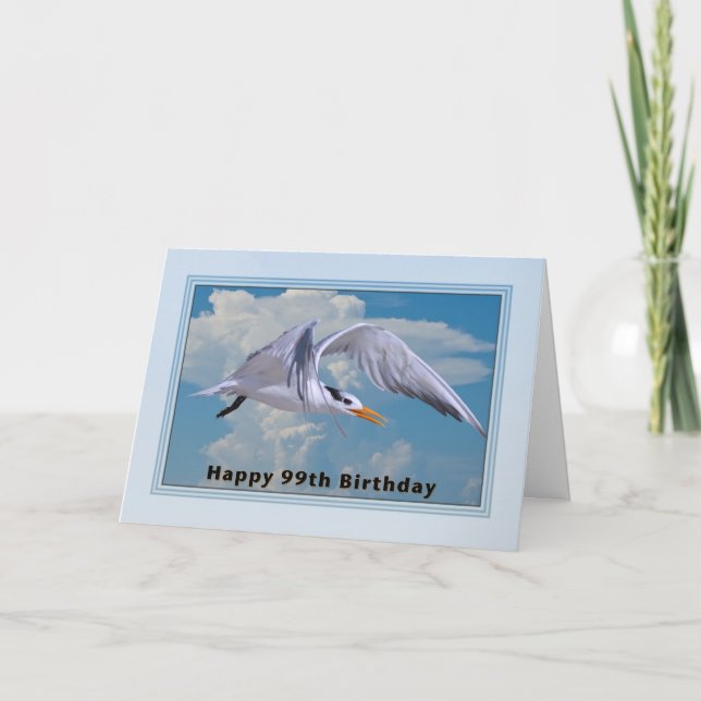 99th Birthday Card with Royal Tern Bird (Front)