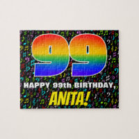 99th Birthday — Fun, Colourful Music Symbols & “99