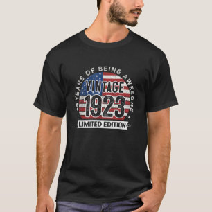 99th Birthday Gifts Men Vintage 1923 99 Years Old  T-Shirt