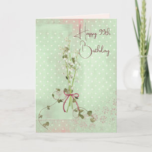 99th Birthday Lily of the Valley Bouquet Card