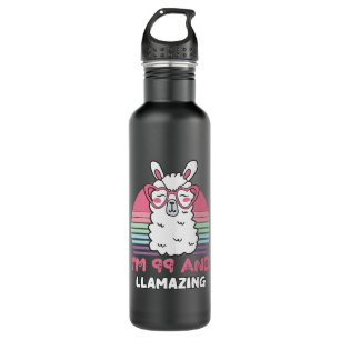 99th Birthday Llamazing Llama 99 Year Old Birthday 710 Ml Water Bottle
